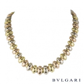 Bvlgari 18k 3 Colour Gold Flexi Panel Necklace